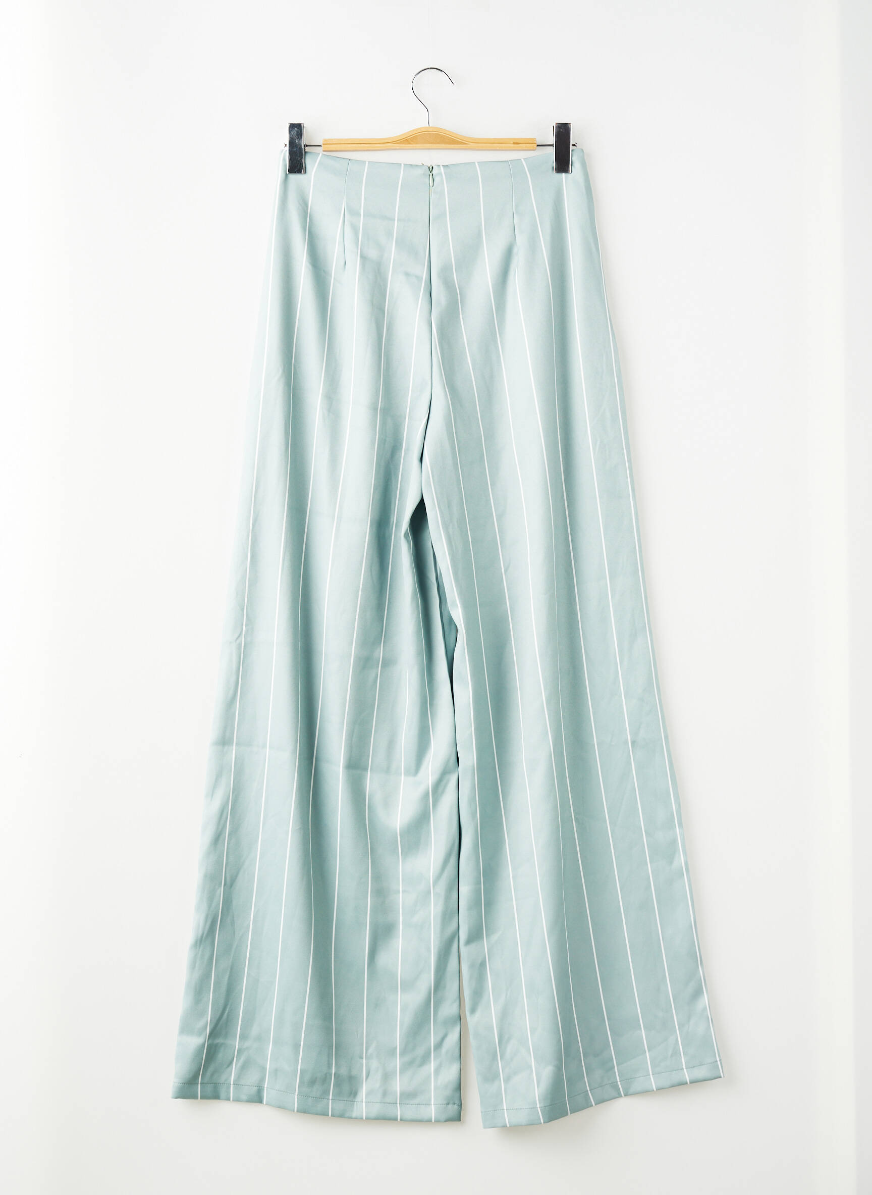 Pantalon large tissage crêpe taille haute vert FASHION NOVA femme