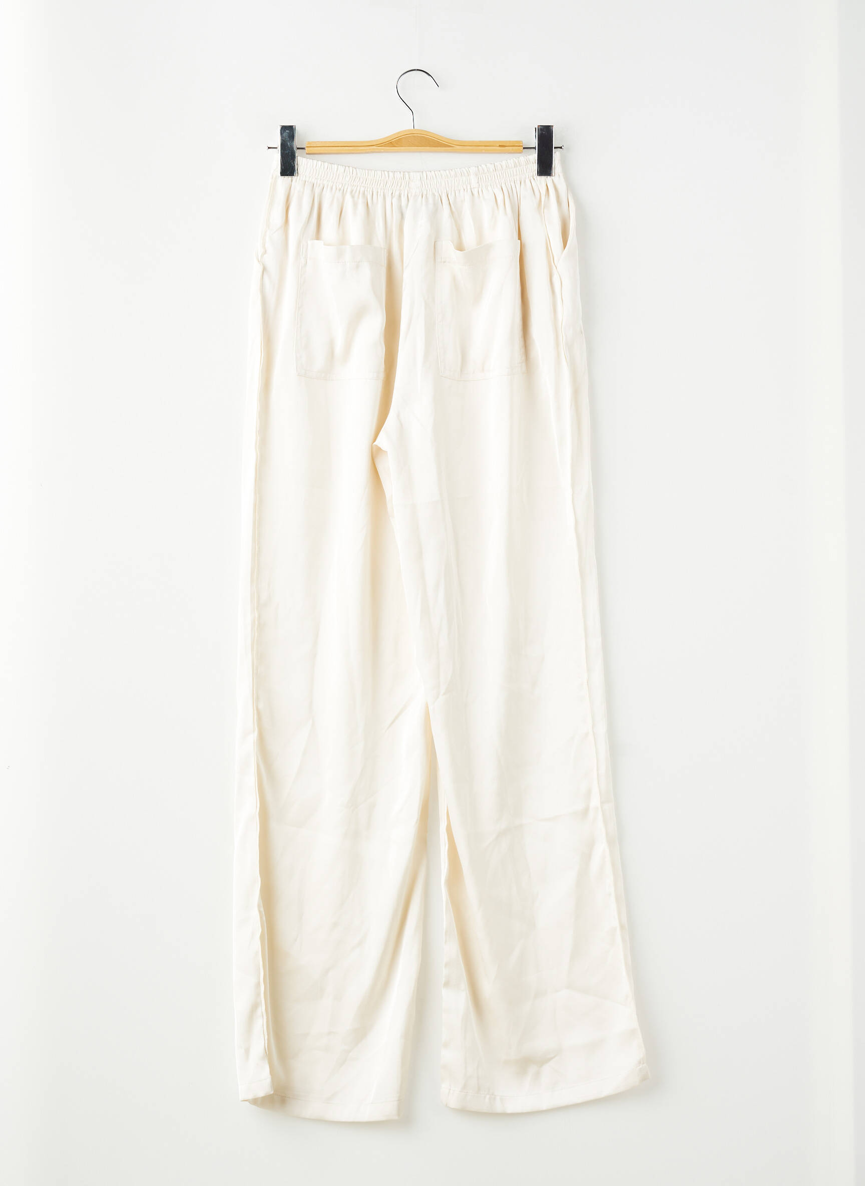 Pantalon large coupe fluide taille normale beige FASHION NOVA femme