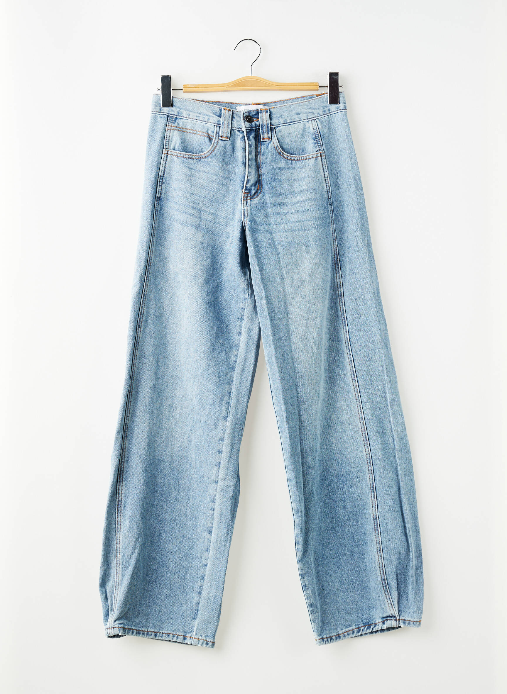 Jeans coupe droite taille haute taille haute bleu FASHION NOVA femme