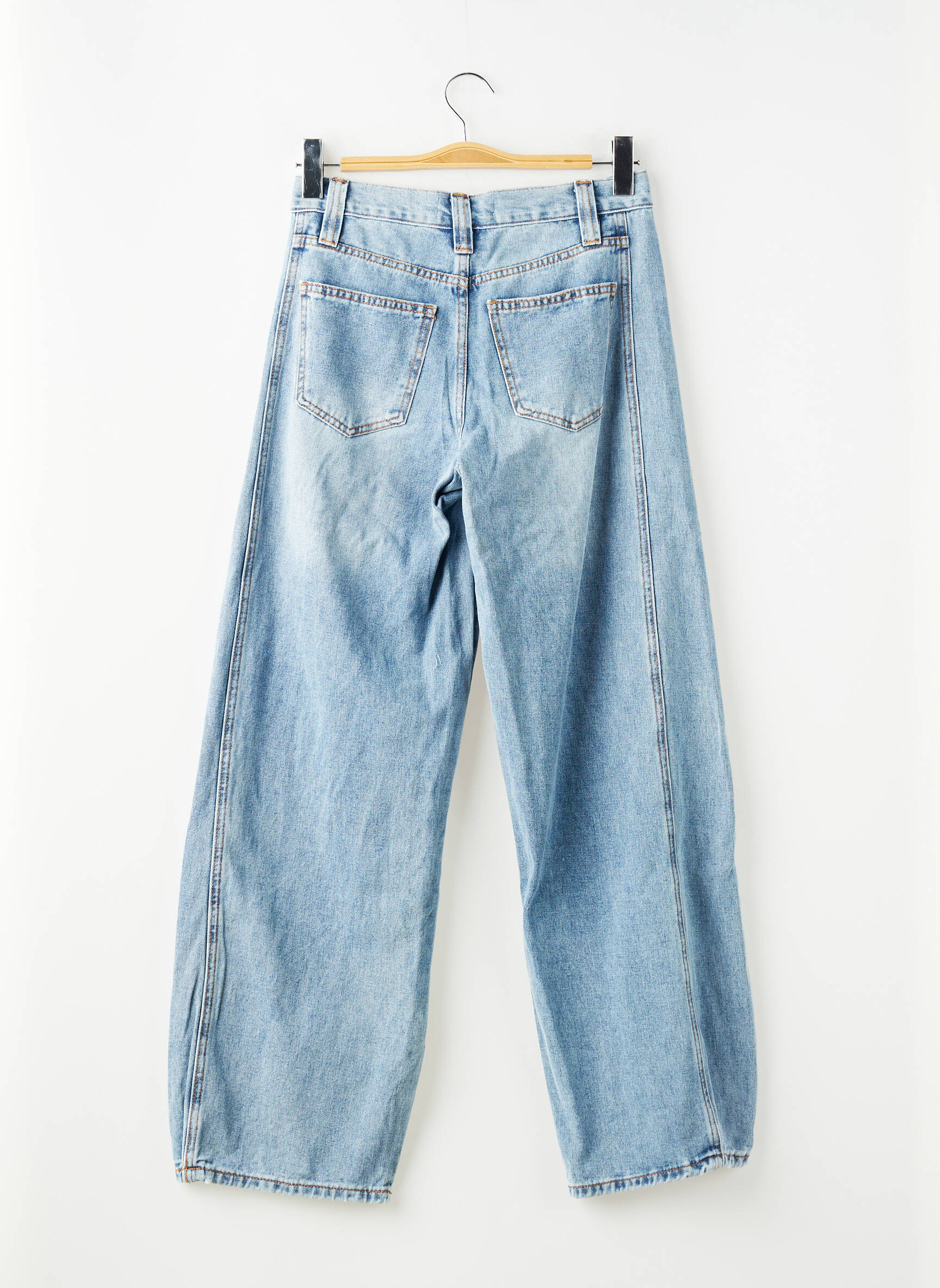 Jeans coupe droite taille haute taille haute bleu FASHION NOVA femme