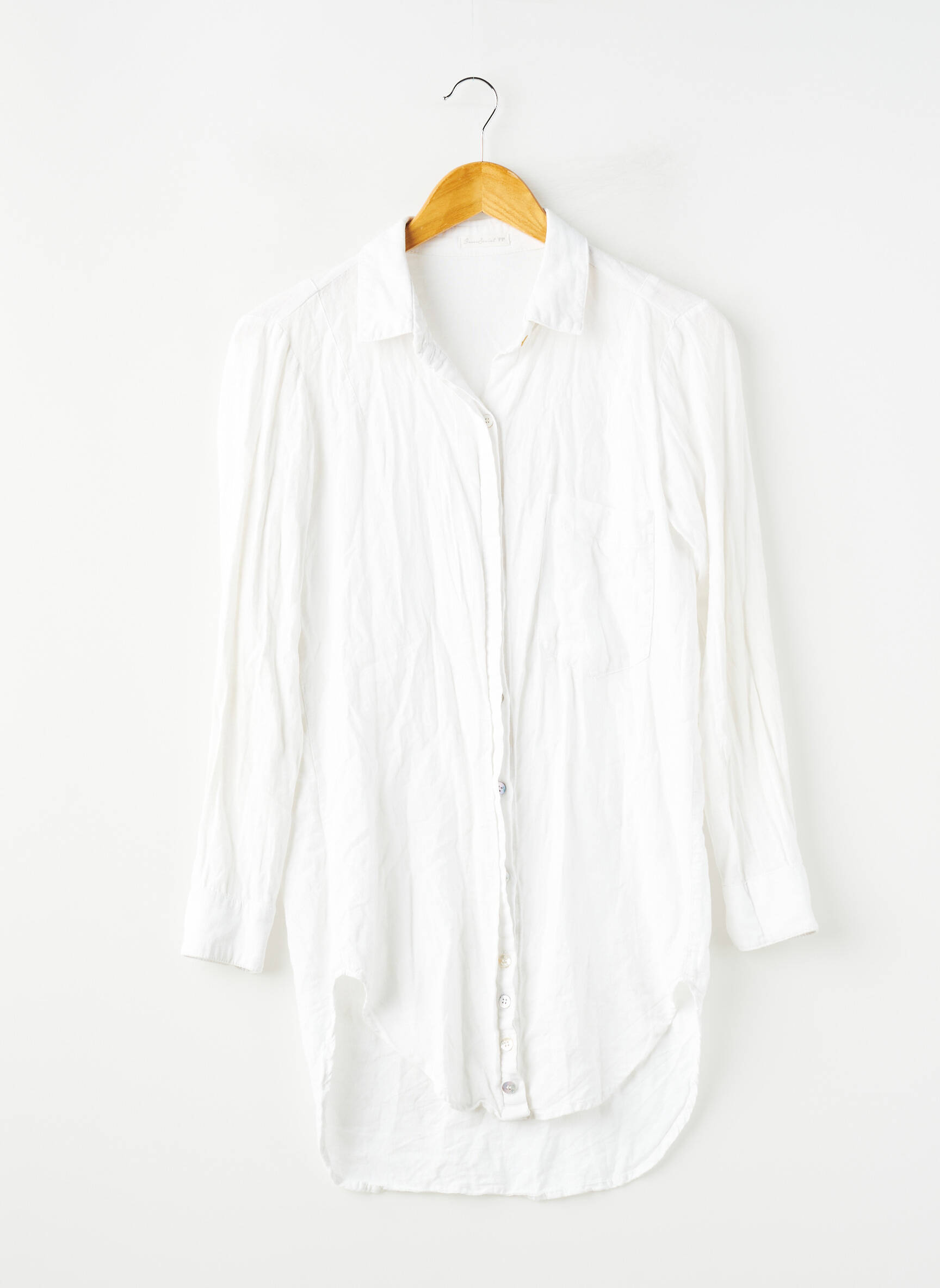 Chemisier coupe cintrée manches longues blanc SANS MARQUE femme