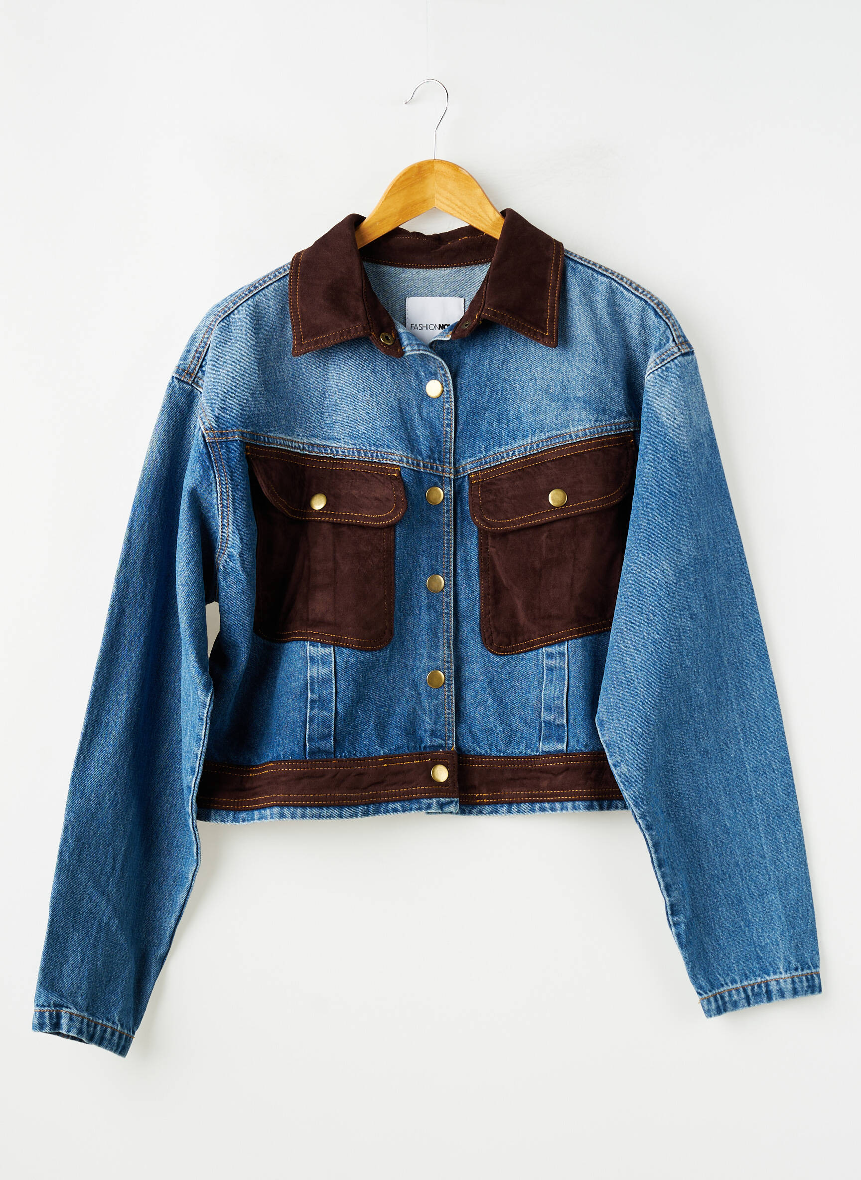 Veste casual coupe droite bleu FASHION NOVA femme