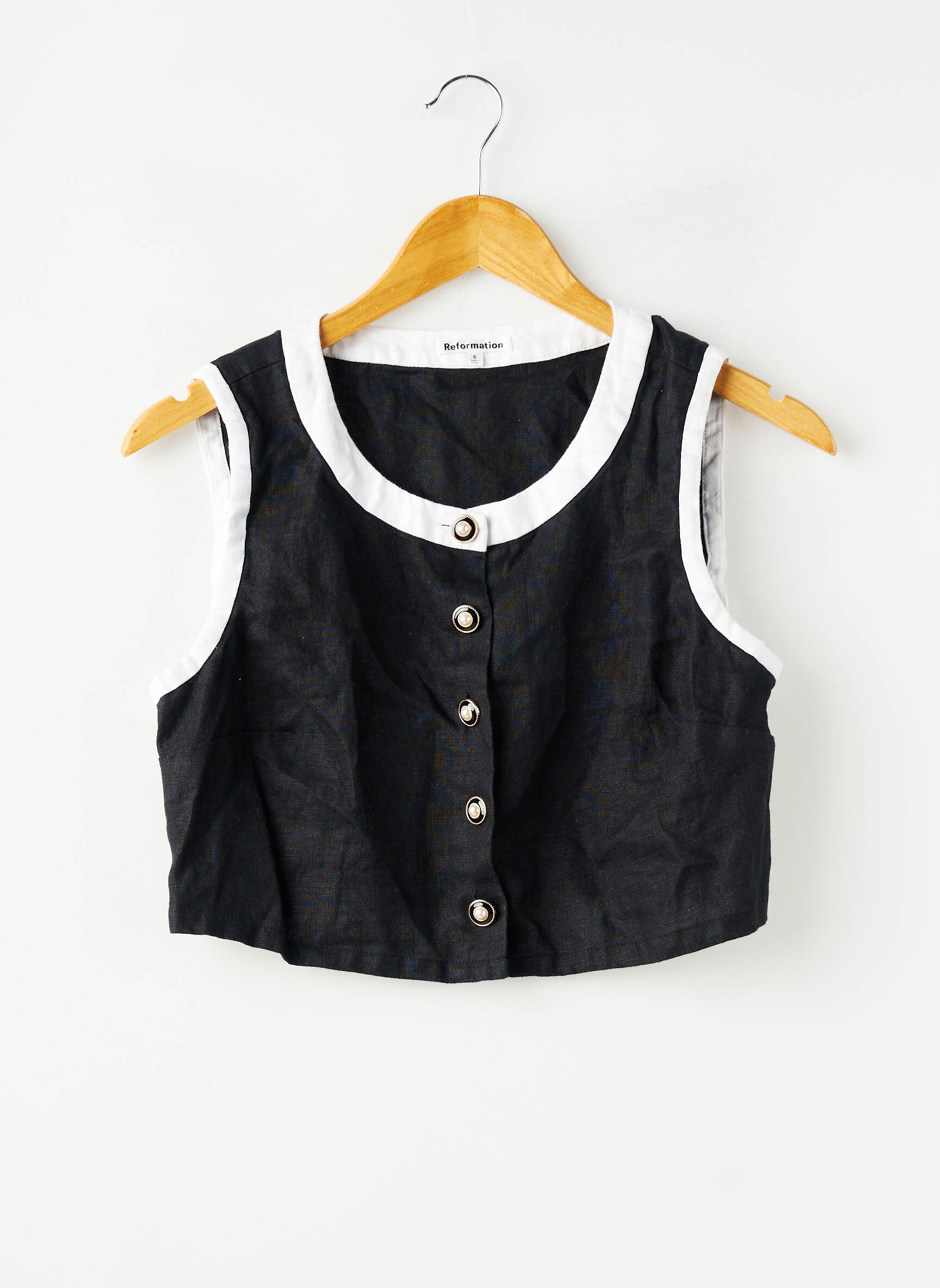 Gilet sans manche coupe droite noir REFORMATION femme