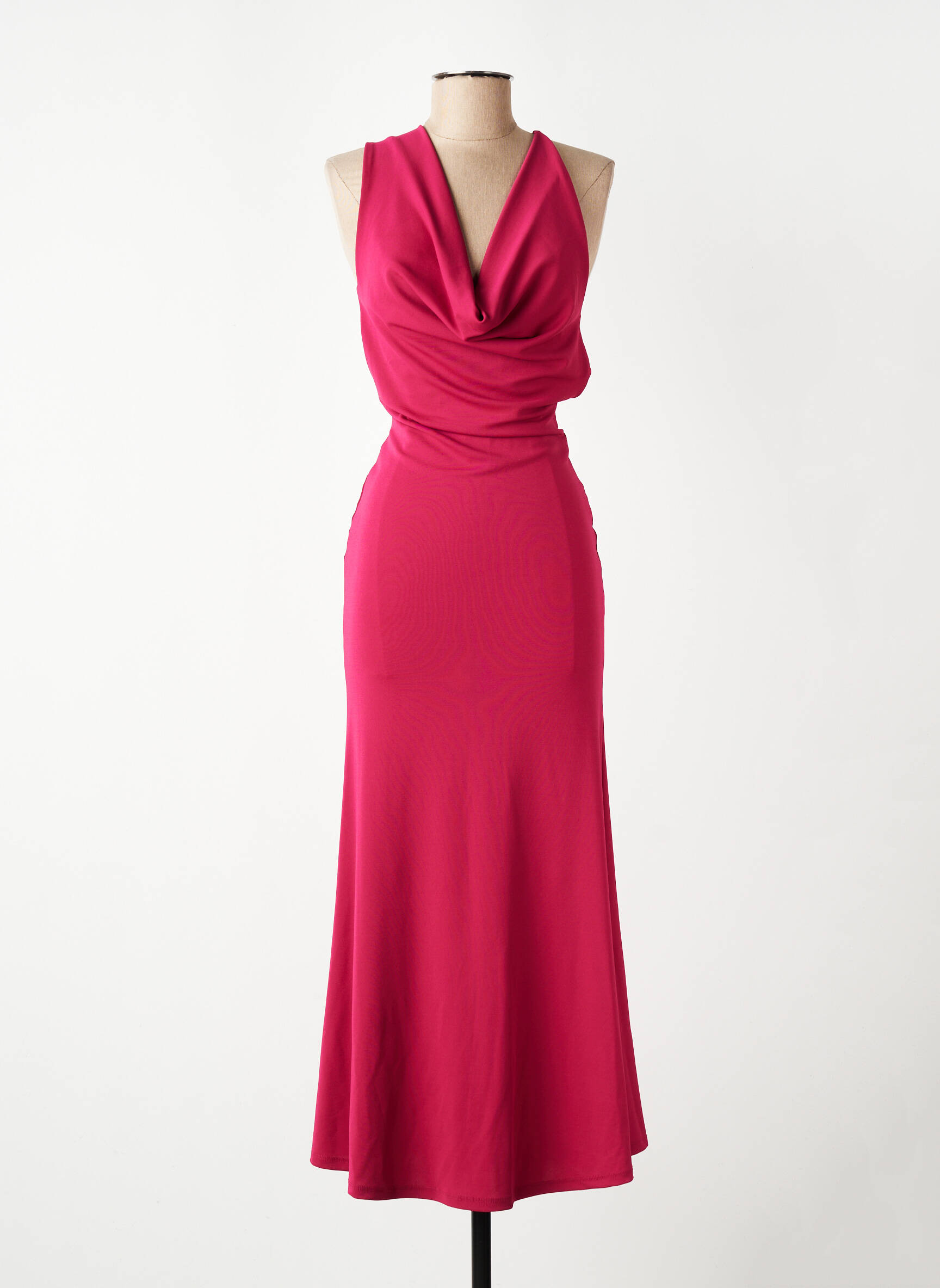 Robe longue sans manche sans manche rouge ZARA femme