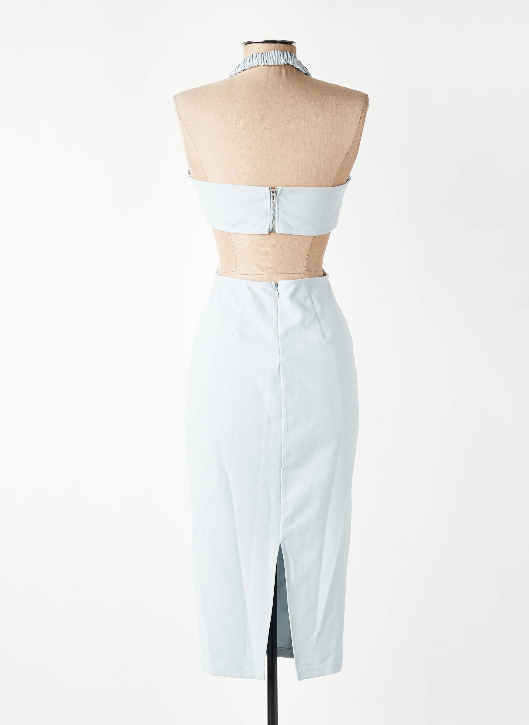 Robe mi-longue sans manche sans manche gris FASHION NOVA femme