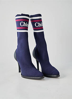 Bottes bout pointu talon haut de 10cm et plus bleu CHLOE femme