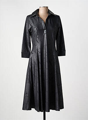 Robe mi-longue manches longues manches longues noir KOZAN femme