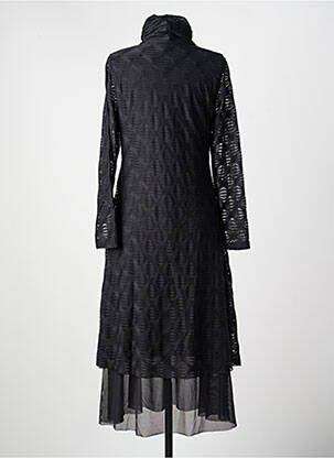 Robe longue imprimé fantaisie manches longues noir KOZAN femme