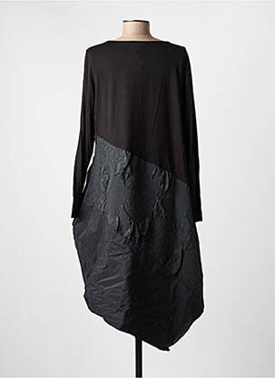 Robe mi-longue manches longues manches longues noir KOZAN femme