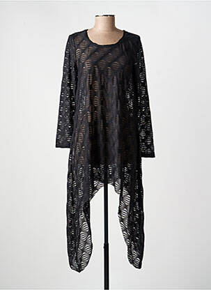 Tunique manches longues légère et transparente noir KOZAN femme