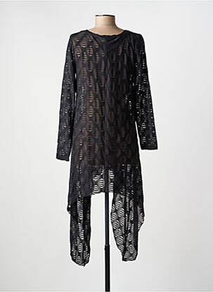 Tunique manches longues légère et transparente noir KOZAN femme