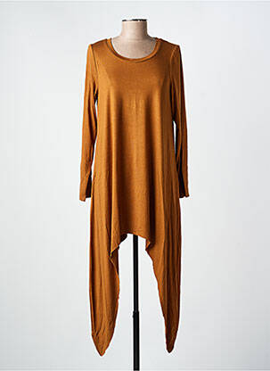 Robe longue manches longues manches longues marron KOZAN femme