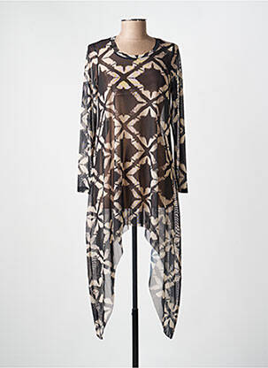 Tunique manches longues légère et transparente noir KOZAN femme