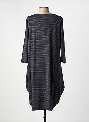 Robe mi-longue imprimé fantaisie manches longues gris KOZAN femme