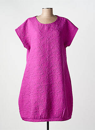 Robe mi-longue manches courtes manches courtes violet KOZAN femme