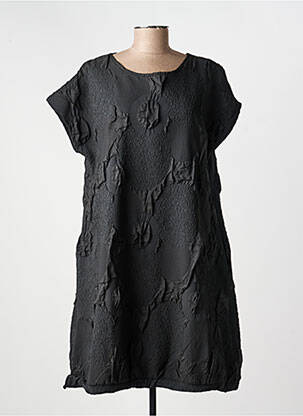 Robe mi-longue manches courtes manches courtes noir KOZAN femme