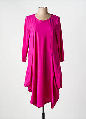 Robe mi-longue manches longues manches longues rose KOZAN femme