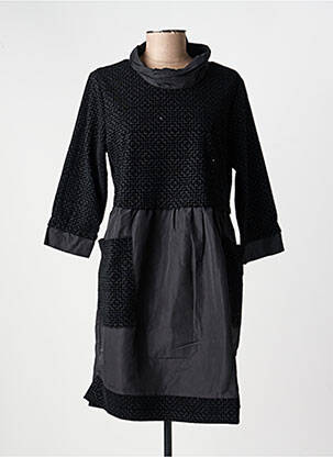 Robe mi-longue manches 3/4 manches 3/4 noir KOZAN femme