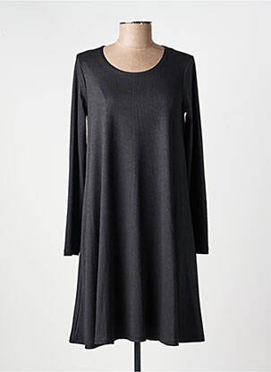 Robe mi-longue manches longues manches longues noir KOZAN femme