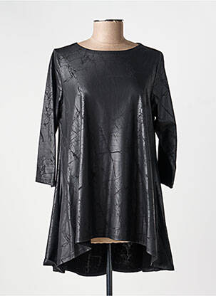 Tunique manches longues col rond noir KOZAN femme