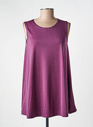Top stretch sans manche violet KOZAN femme