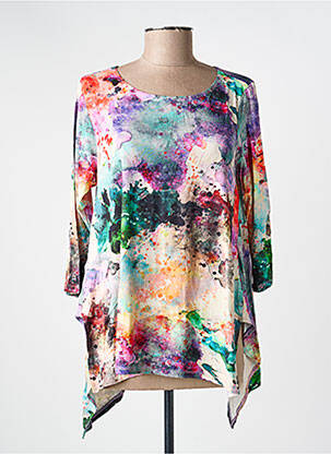 T-shirt manches 3/4 manches 3/4 bleu KOZAN femme