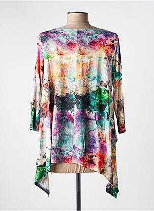 T-shirt manches 3/4 manches 3/4 bleu KOZAN femme