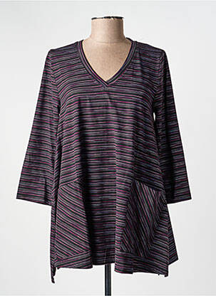 T-shirt manches 3/4 manches 3/4 noir KOZAN femme