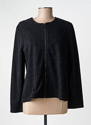 Veste casual col rond noir KOZAN femme