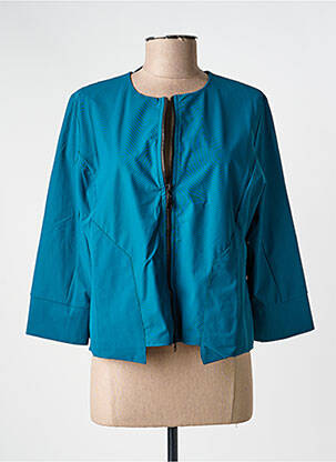 Veste casual col rond bleu KOZAN femme