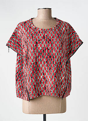 T-shirt imprimé fantaisie manches courtes rouge KOZAN femme