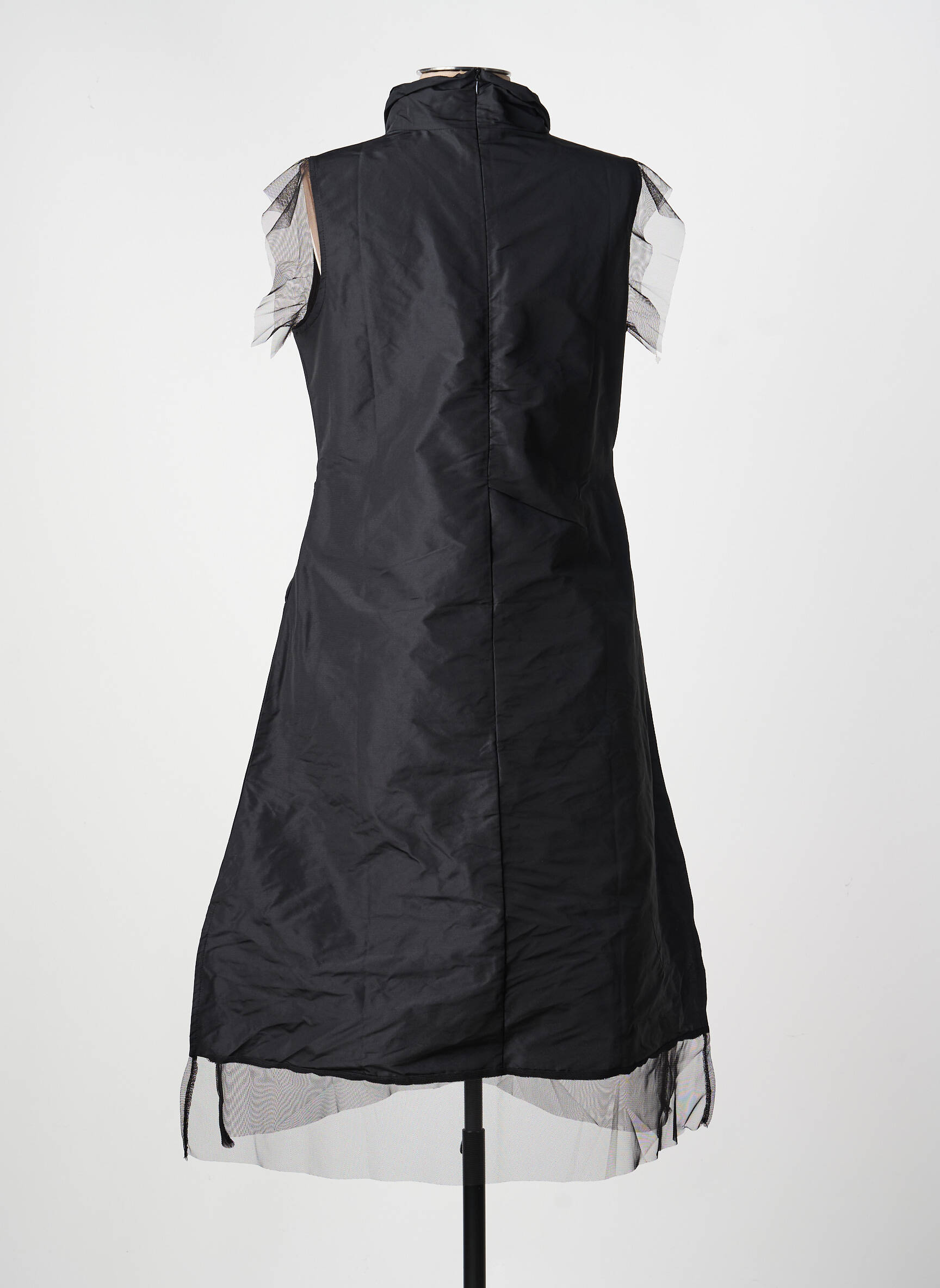 Robe mi-longue manches courtes manches courtes noir KOZAN femme