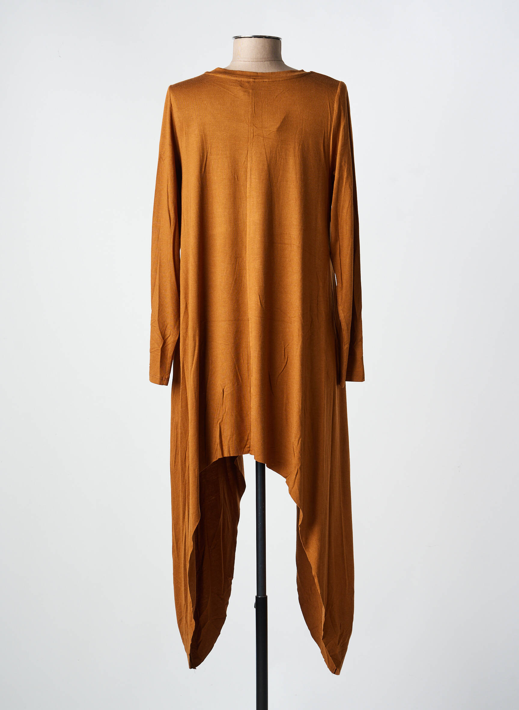 Robe longue manches longues manches longues marron KOZAN femme