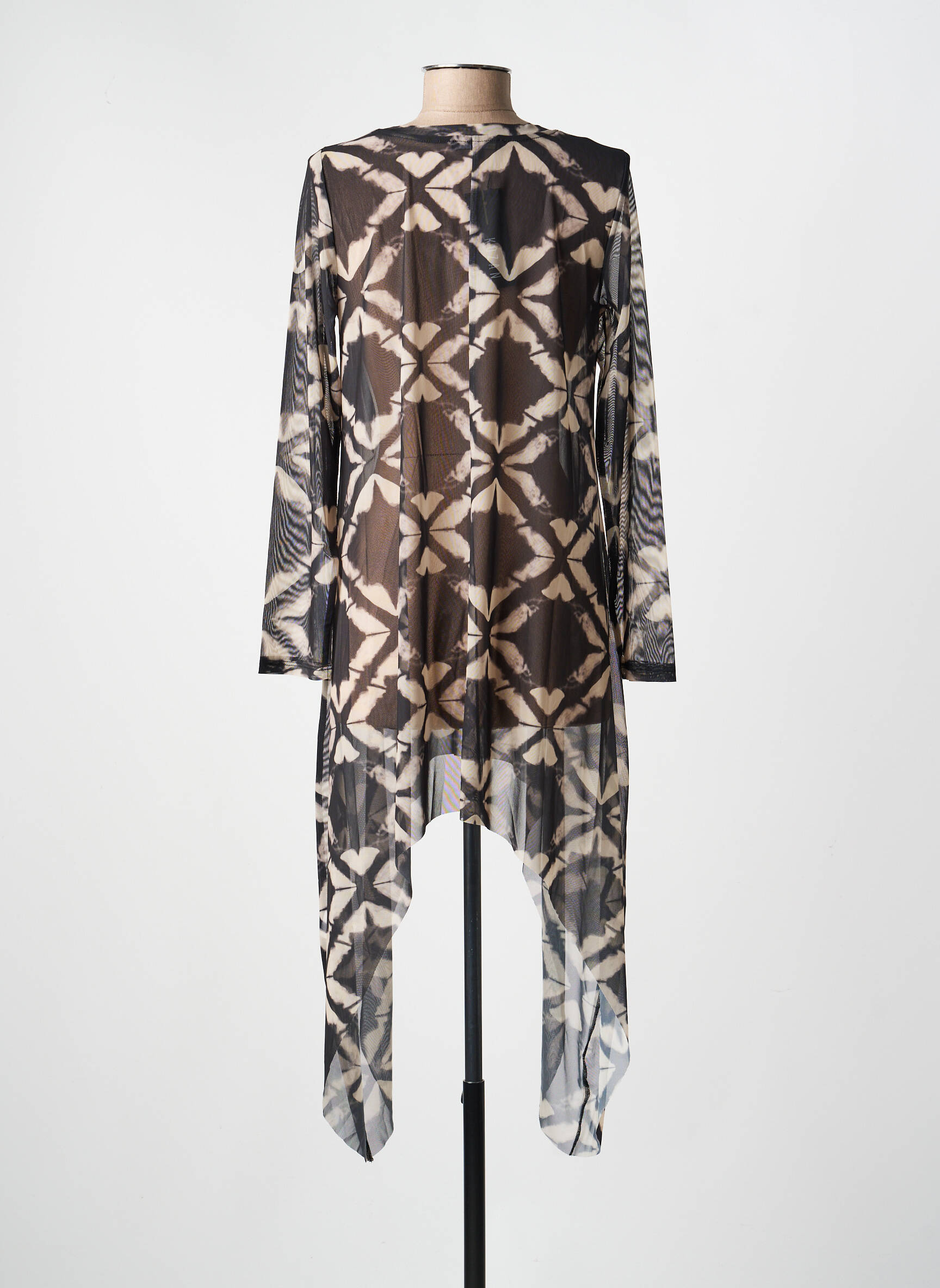 Tunique manches longues légère et transparente noir KOZAN femme