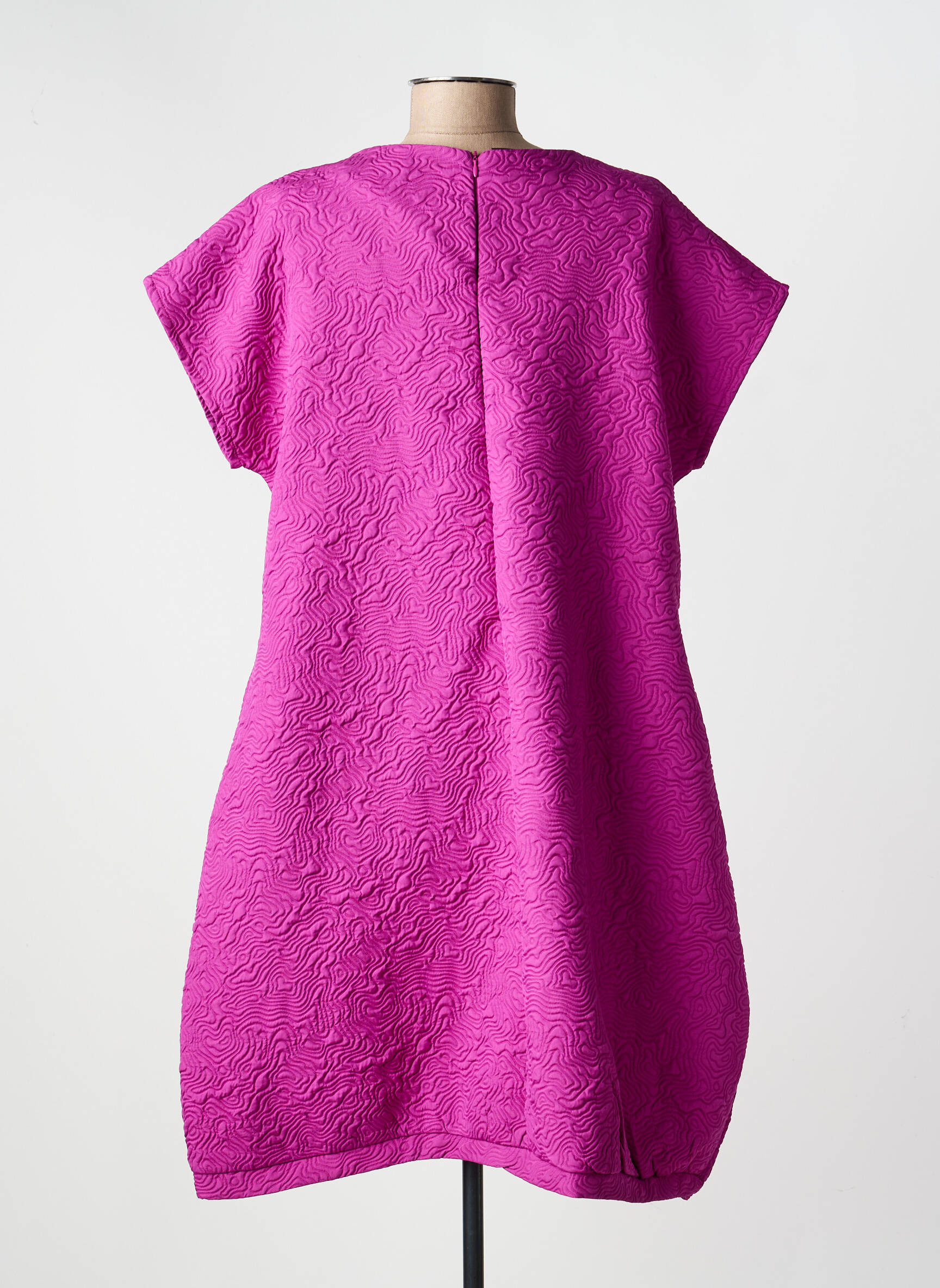 Robe mi-longue manches courtes manches courtes violet KOZAN femme