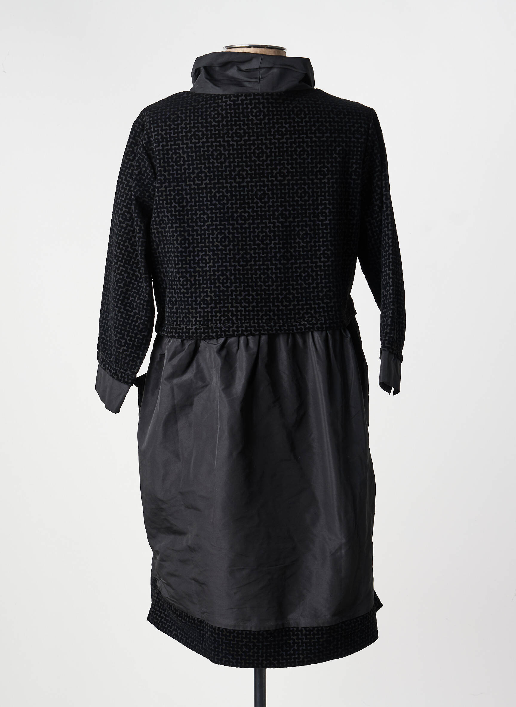 Robe mi-longue manches 3/4 manches 3/4 noir KOZAN femme