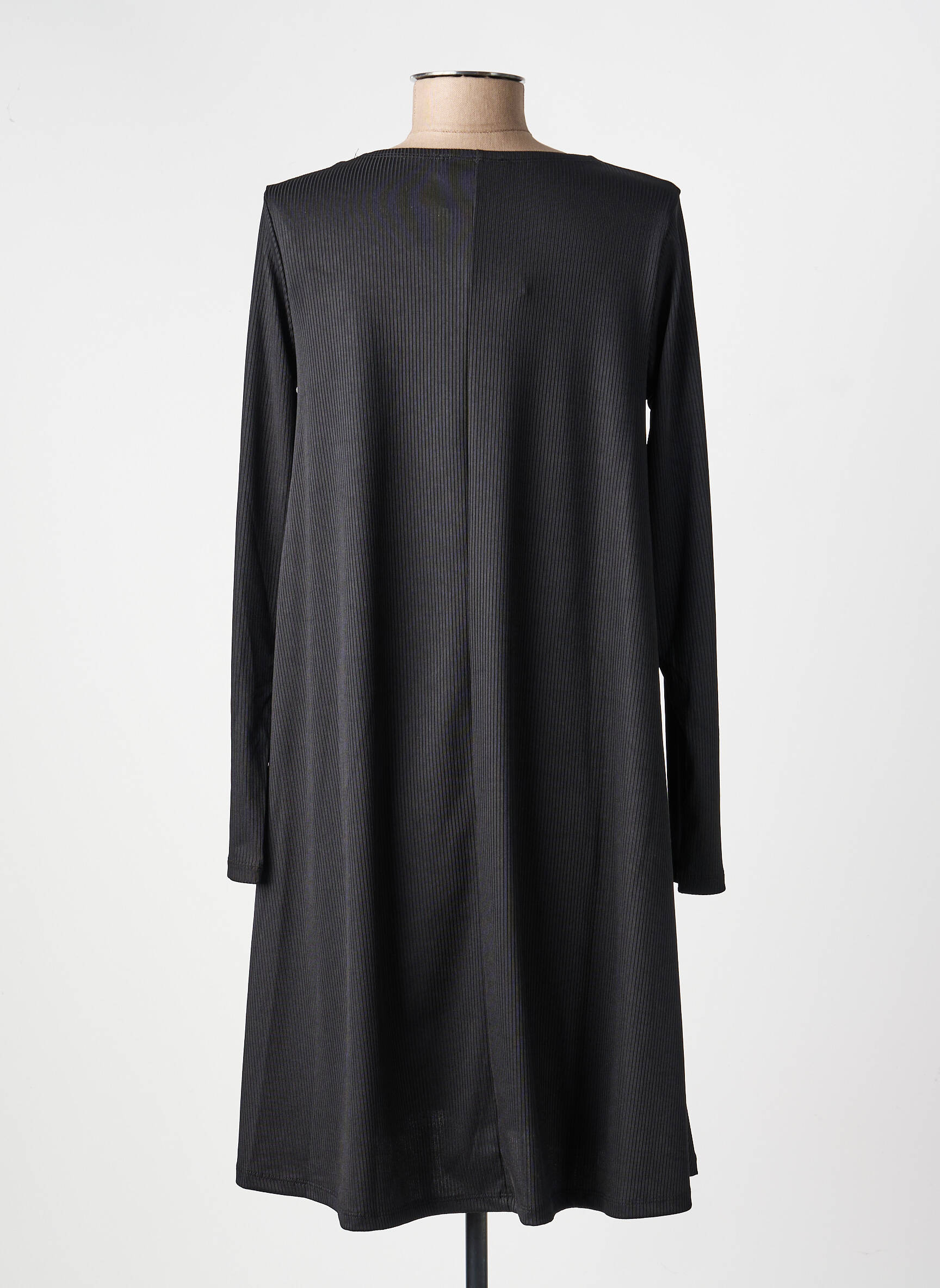 Robe mi-longue manches longues manches longues noir KOZAN femme
