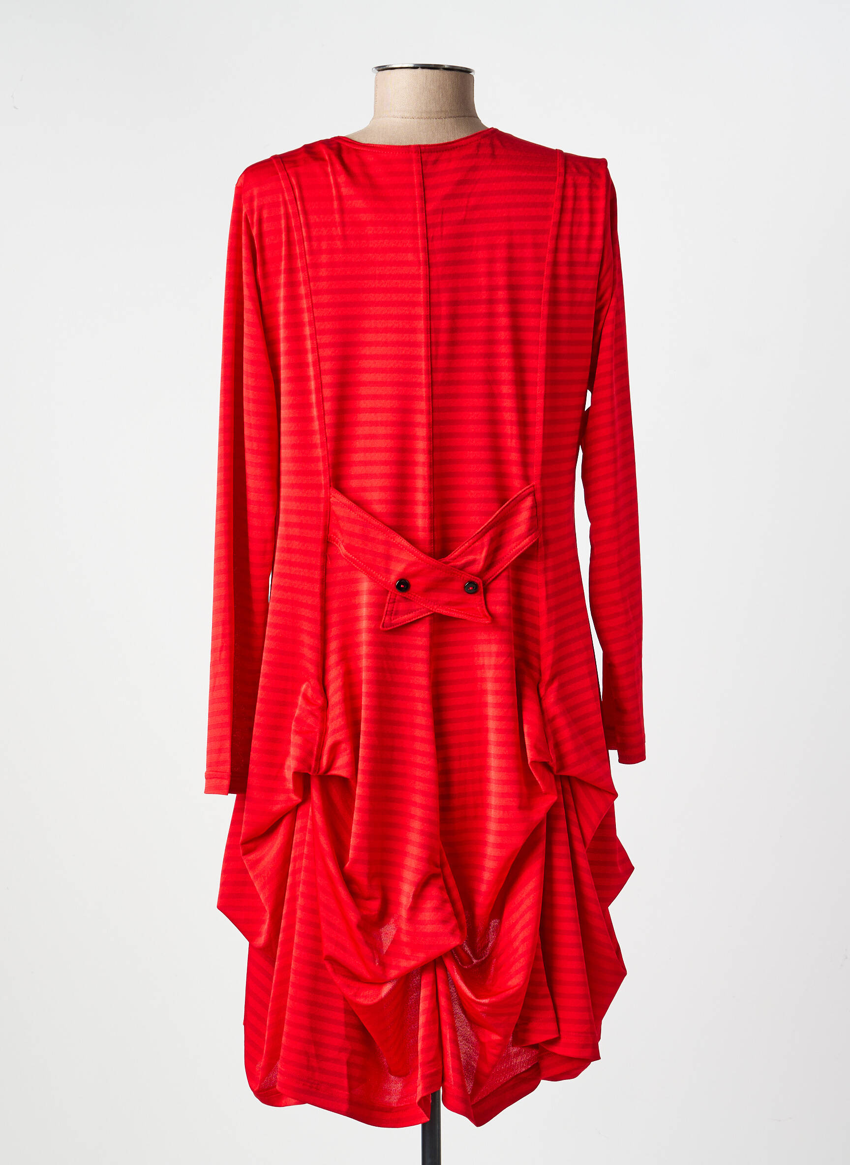 Robe mi-longue manches longues manches longues rouge KOZAN femme