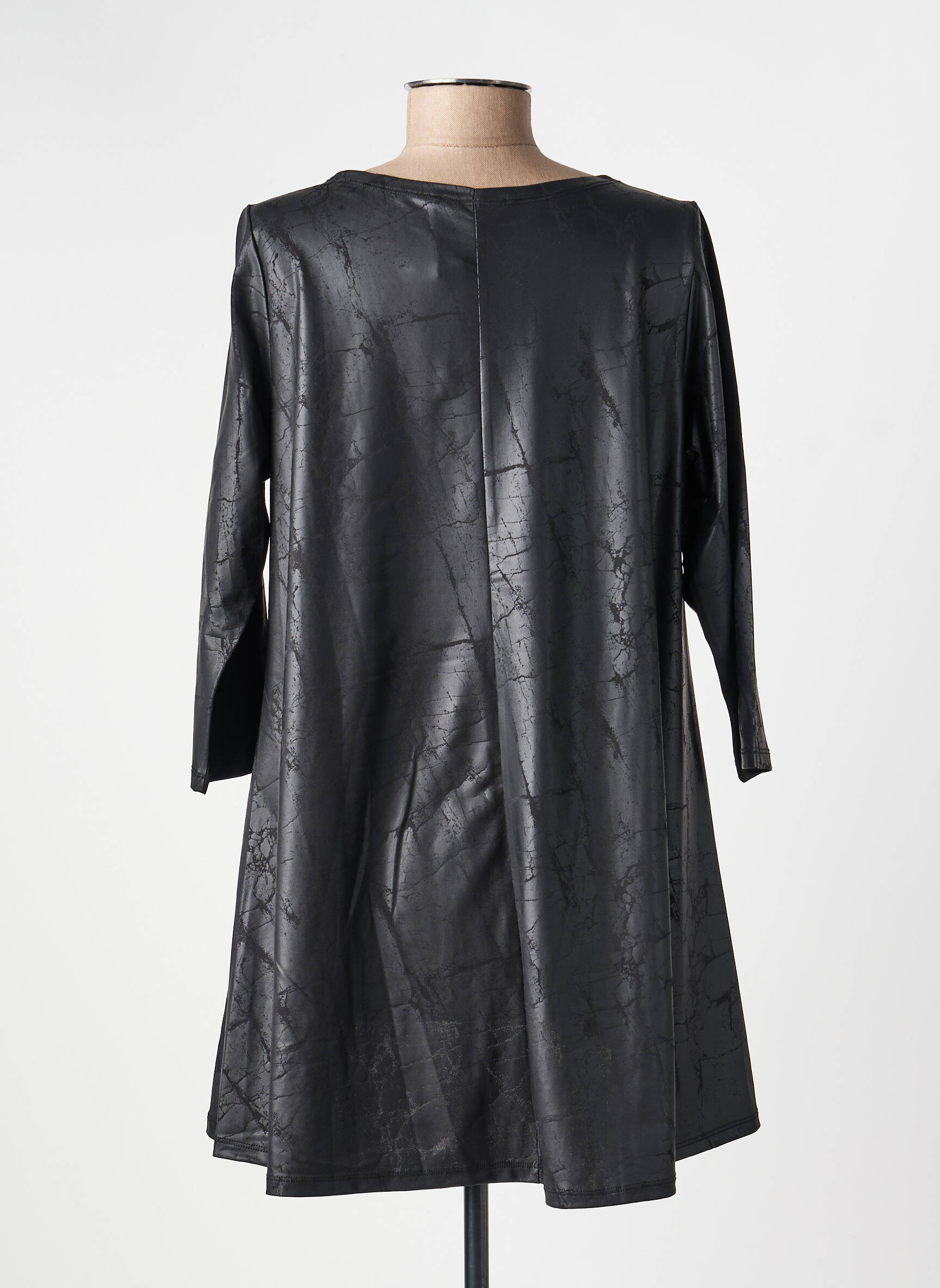 Tunique manches longues col rond noir KOZAN femme