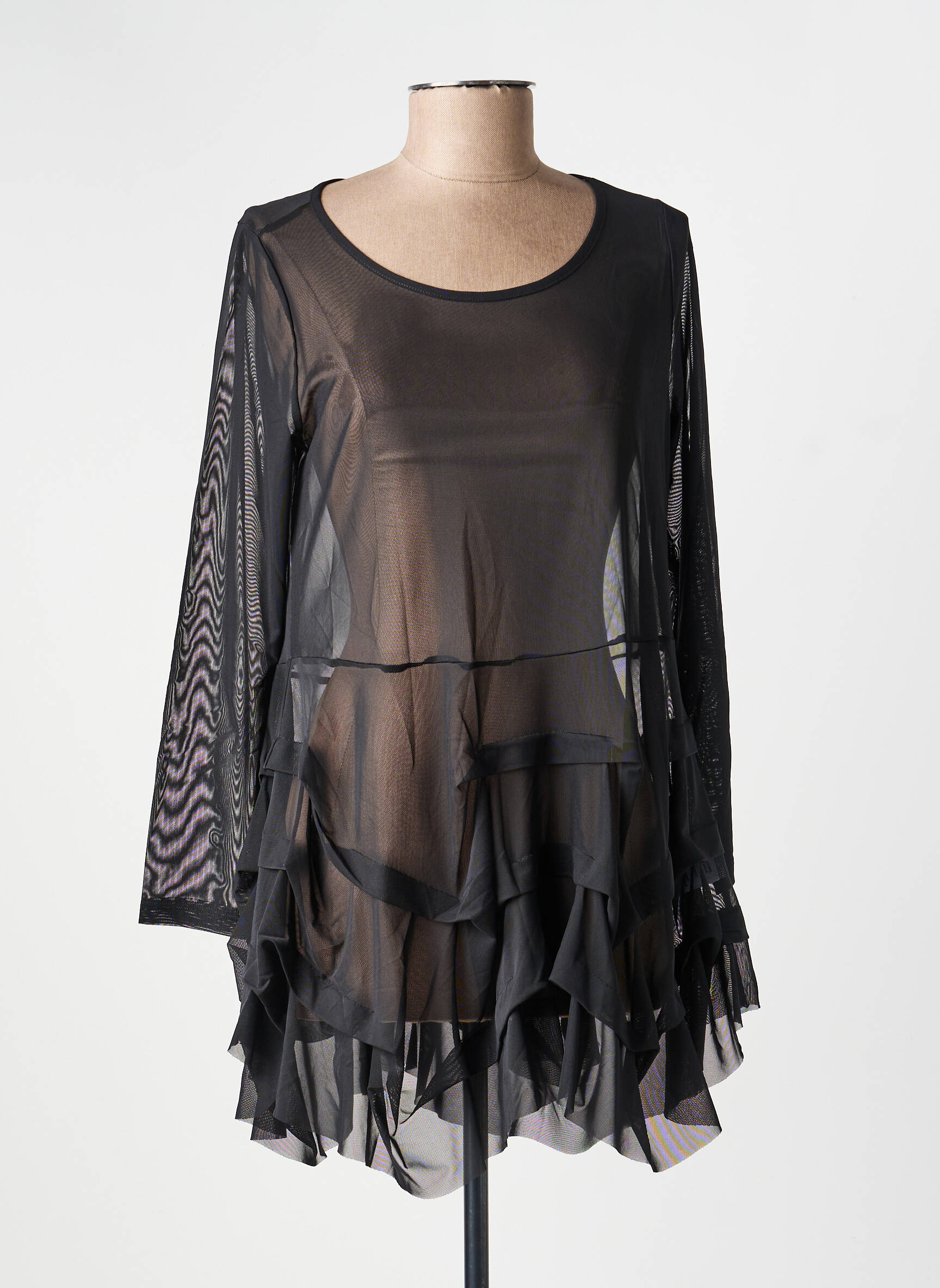 Top manches longues manches longues noir KOZAN femme