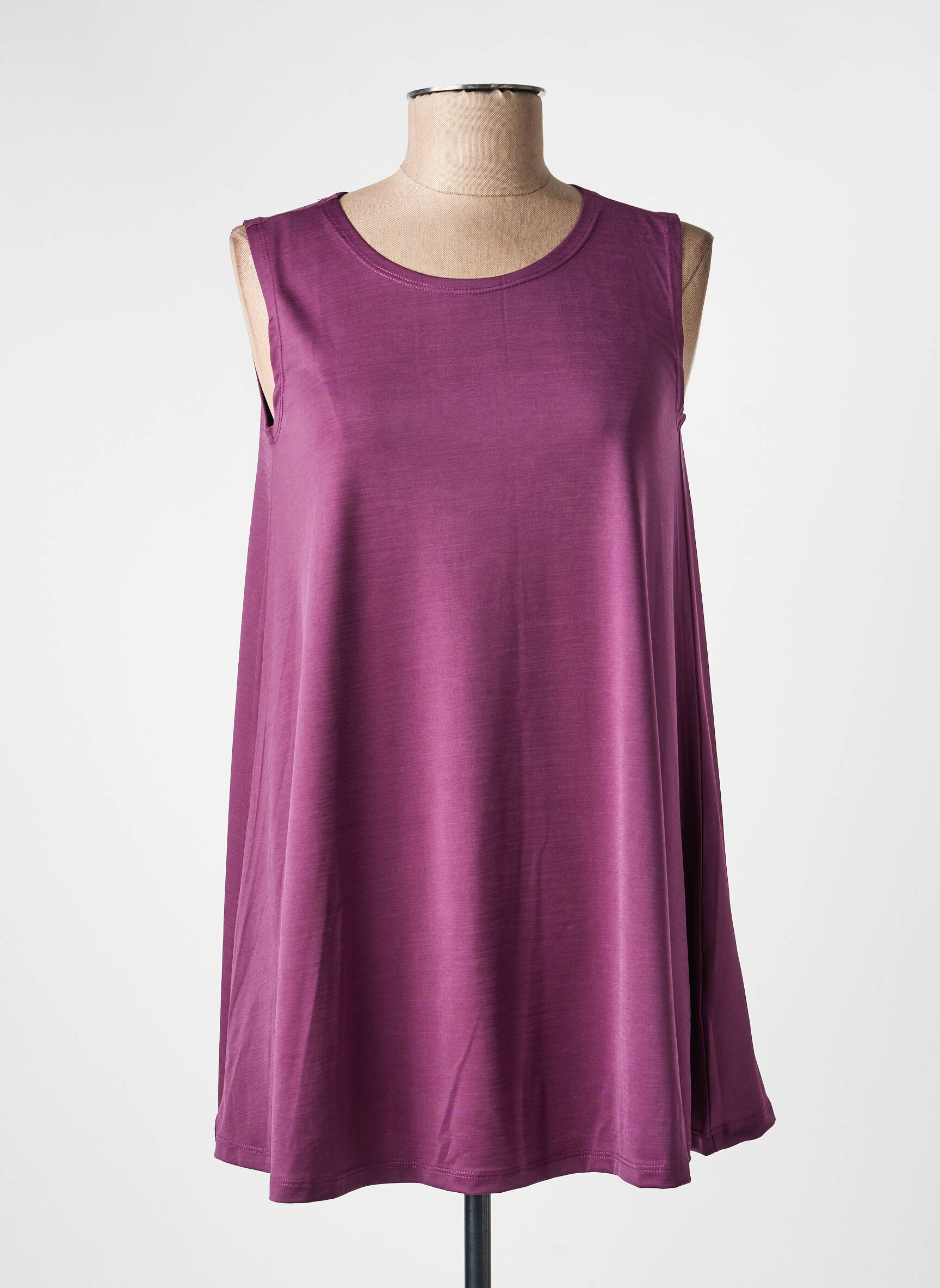 Top stretch sans manche violet KOZAN femme