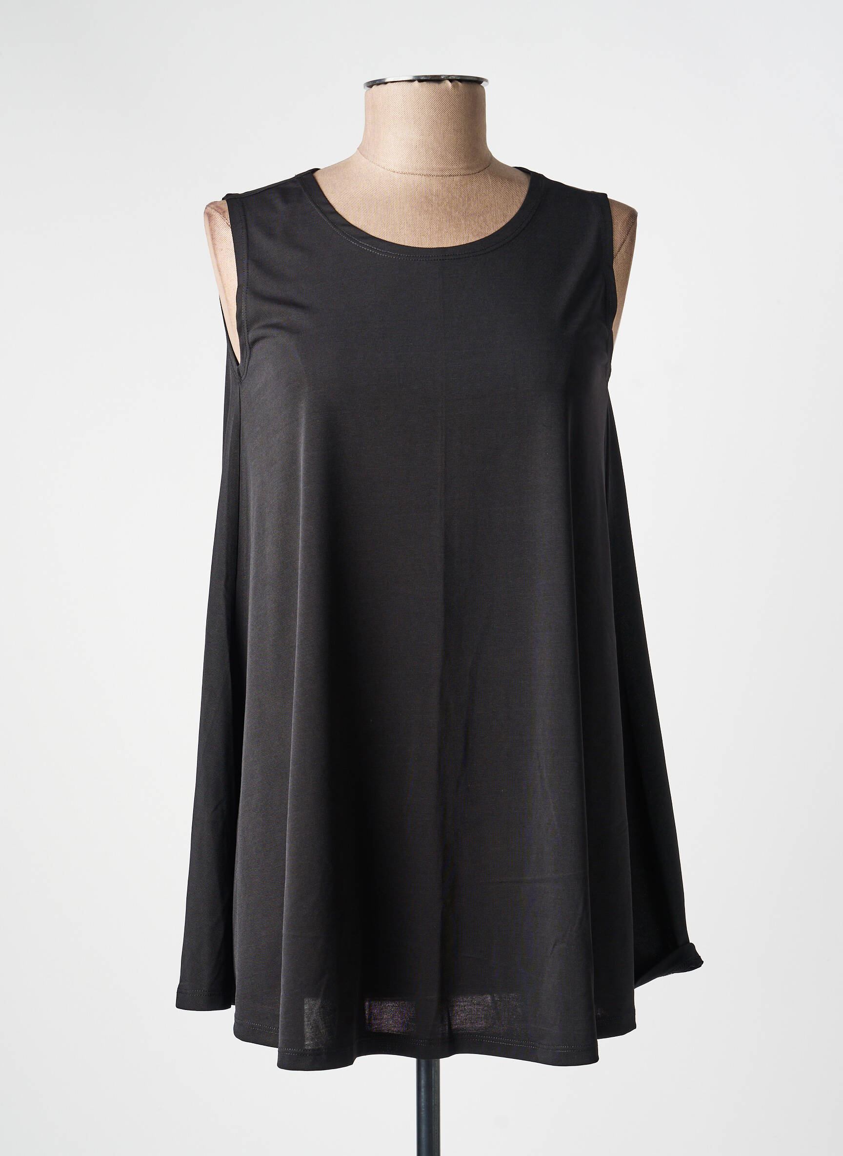 Top stretch sans manche noir KOZAN femme