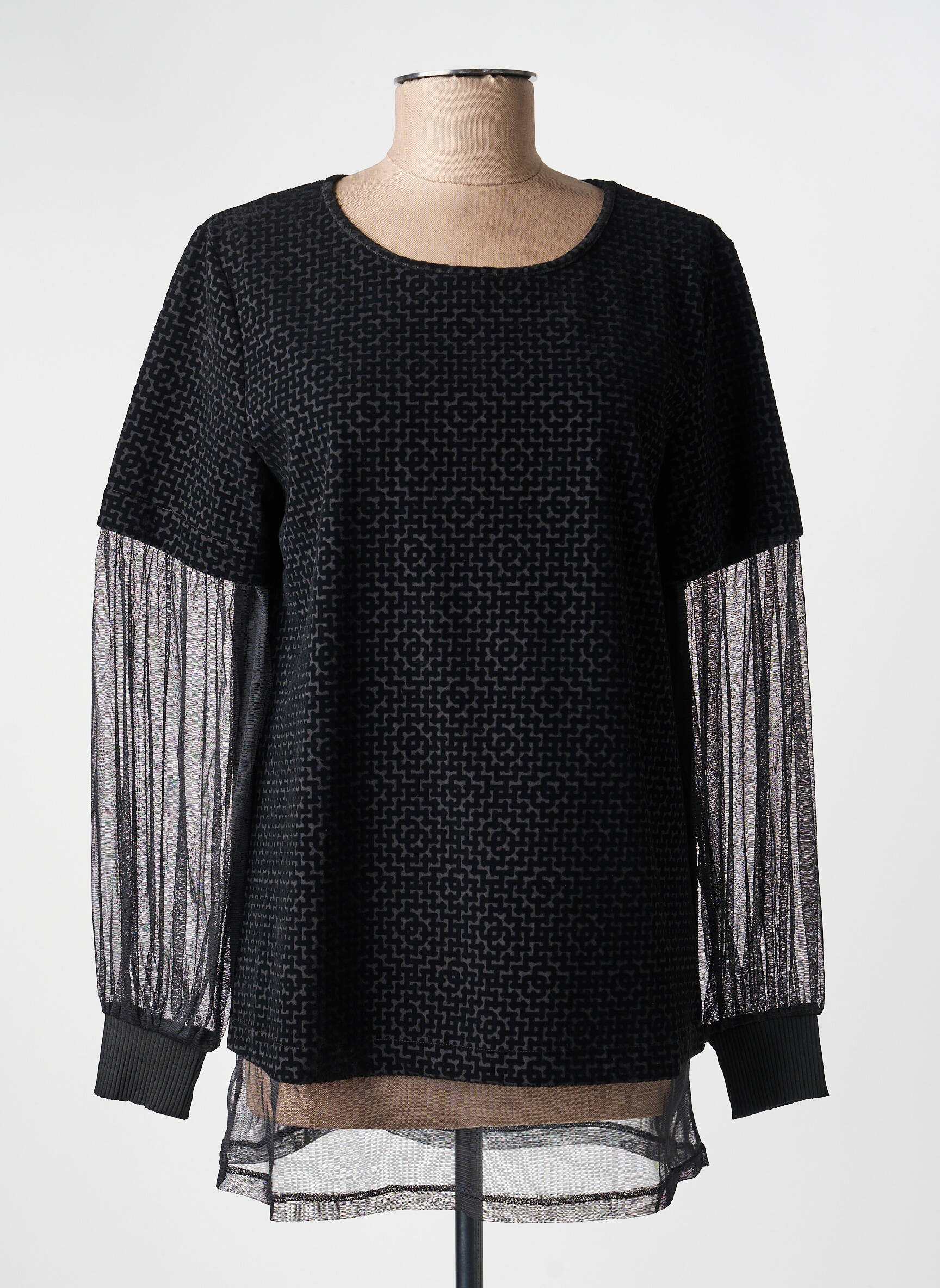 Top manches longues manches longues noir KOZAN femme