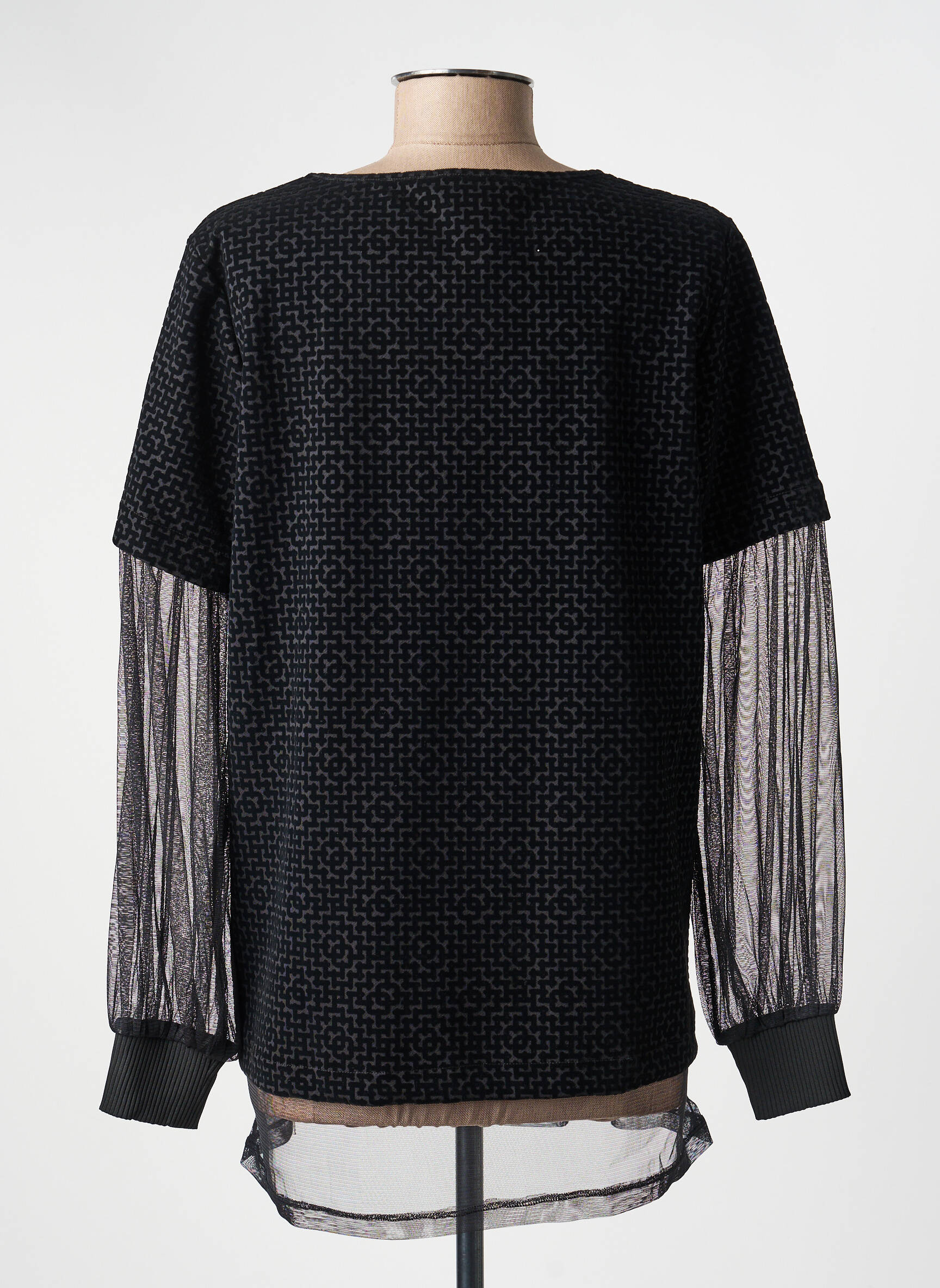 Top manches longues manches longues noir KOZAN femme