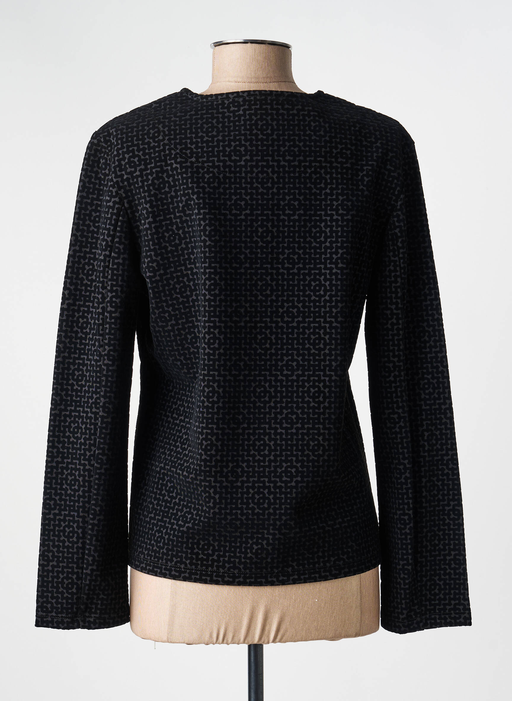 Veste casual col rond noir KOZAN femme
