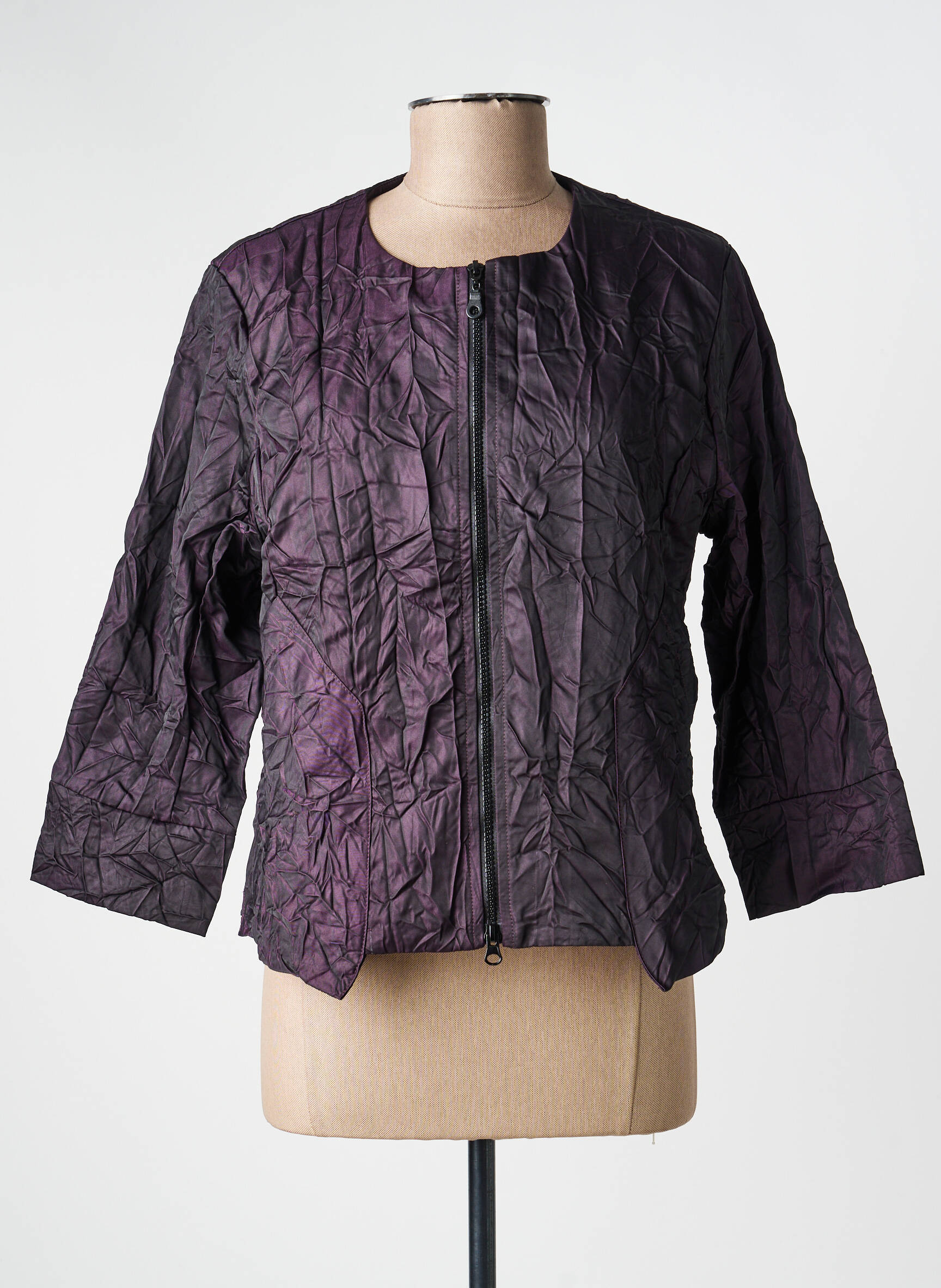 Veste casual col rond violet KOZAN femme