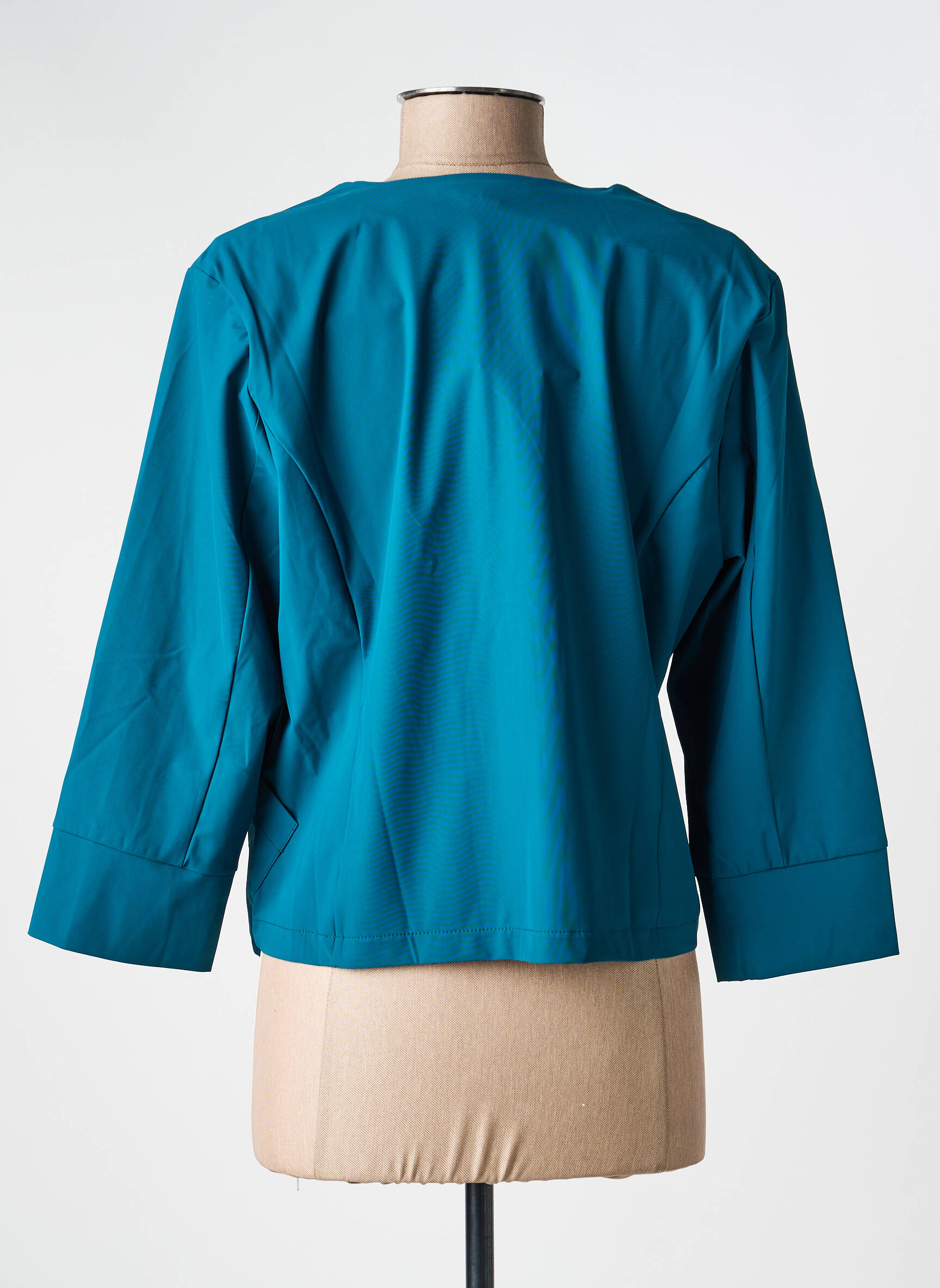 Veste casual col rond bleu KOZAN femme