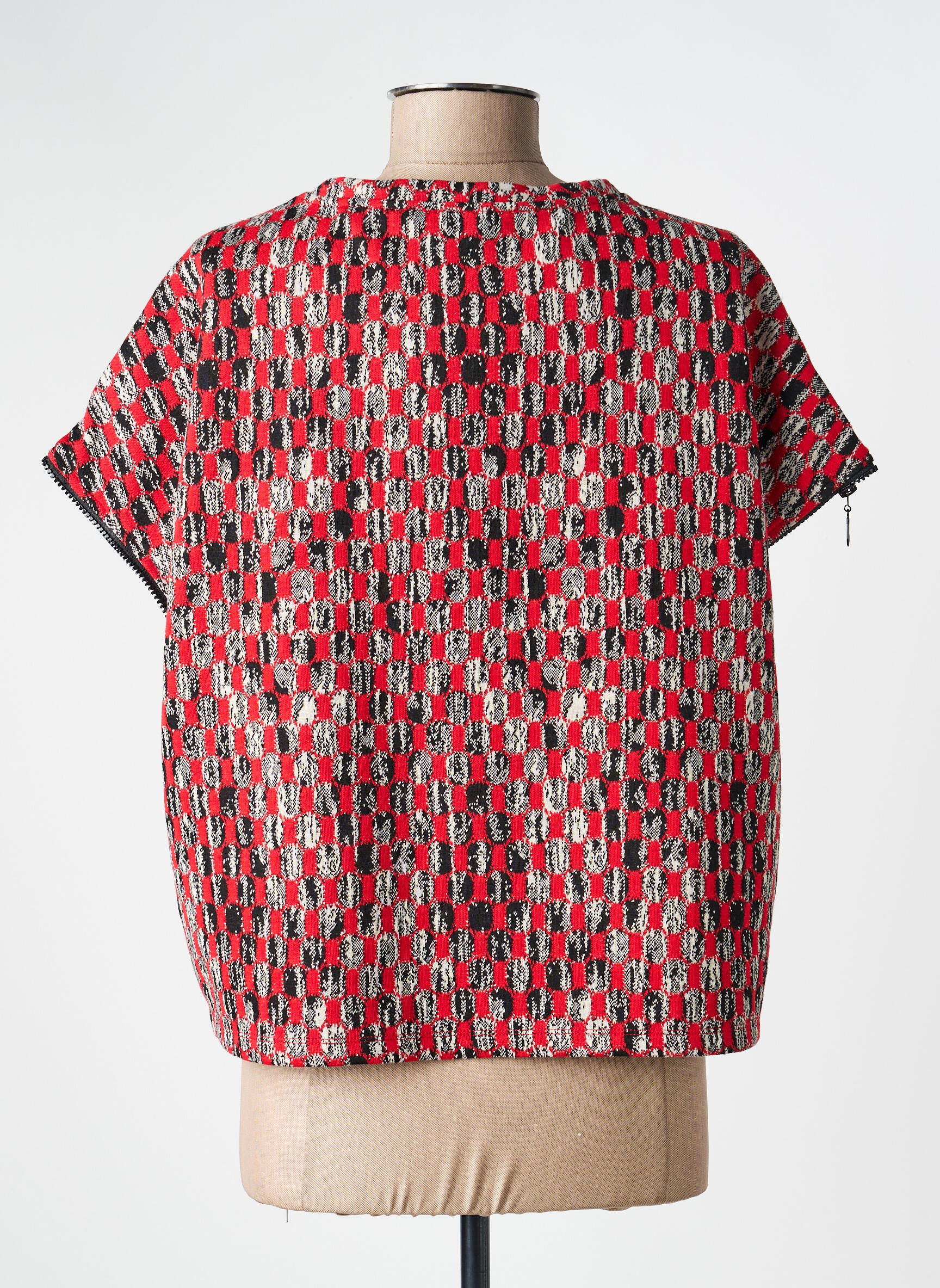 T-shirt imprimé fantaisie manches courtes rouge KOZAN femme