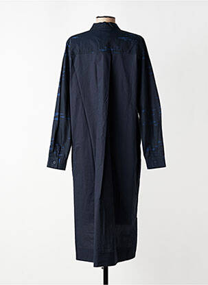 Manteau long coupe cintrée sans capuche bleu GERSHON BRAM femme