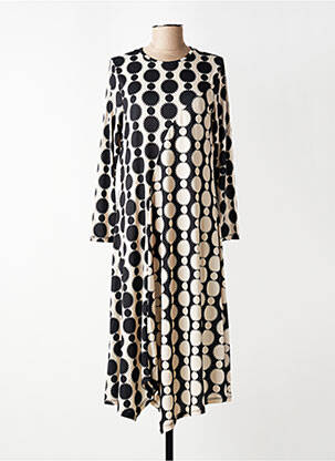 Robe mi-longue manches longues manches longues beige KOZAN femme